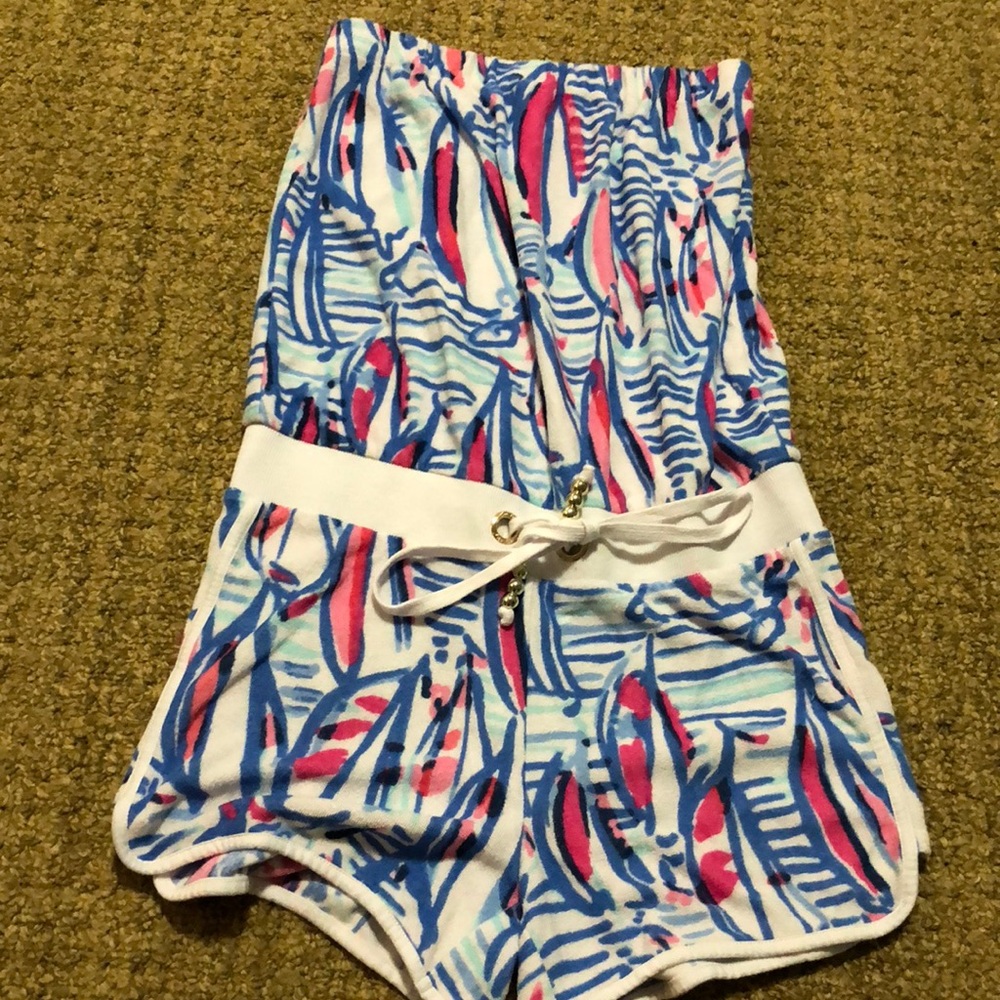 Red right return romper Lilly pulitzer